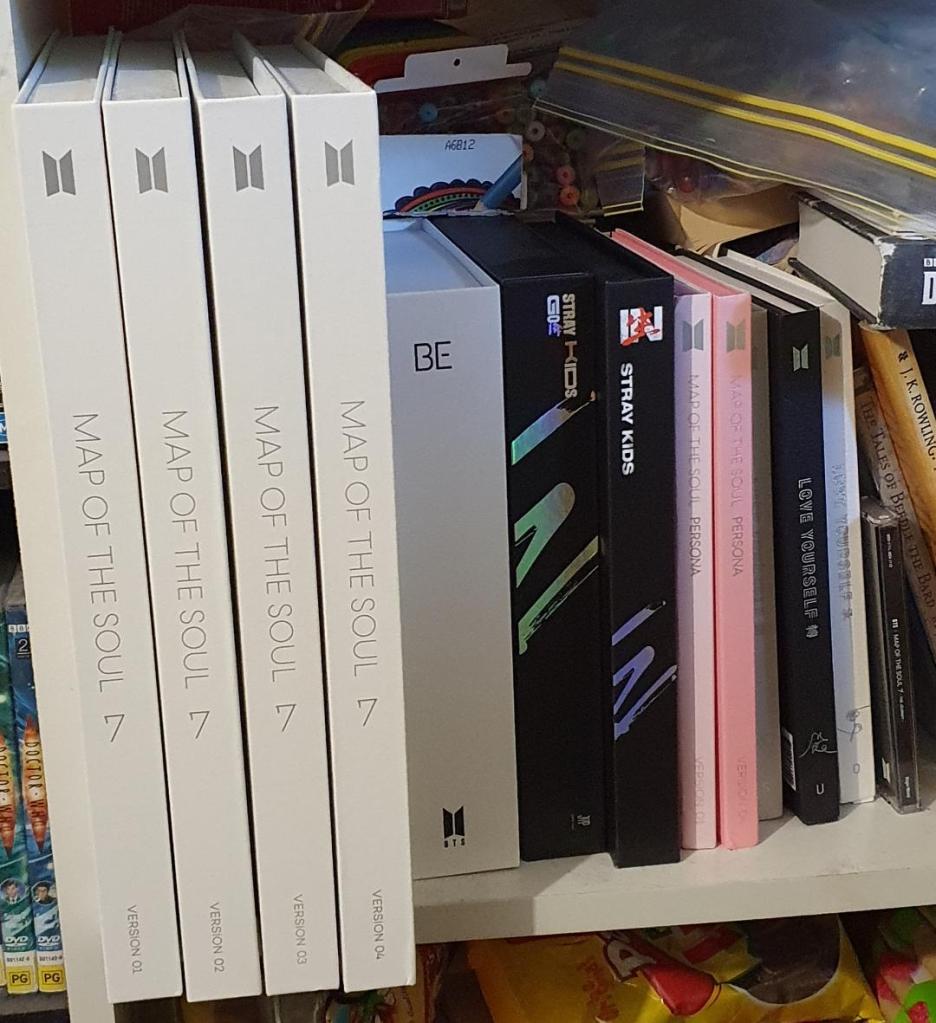 updated bookshelf with my kpop albums
